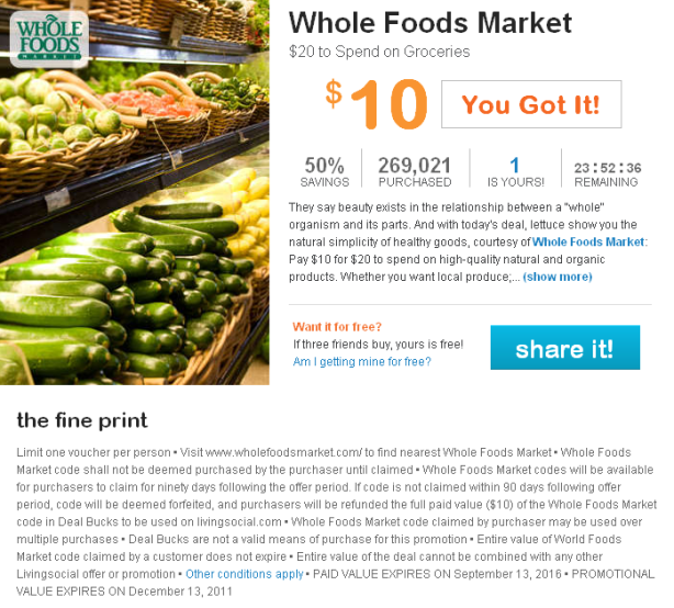 CrossFit, Smashby Training, Deal of the Day, Living Social, Whole Foods